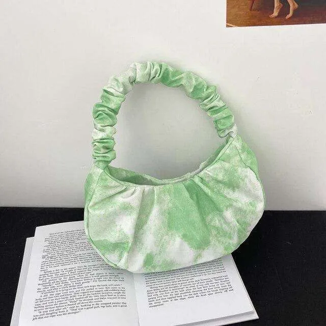 Tie Dye Print Canvas Shoulder Bag