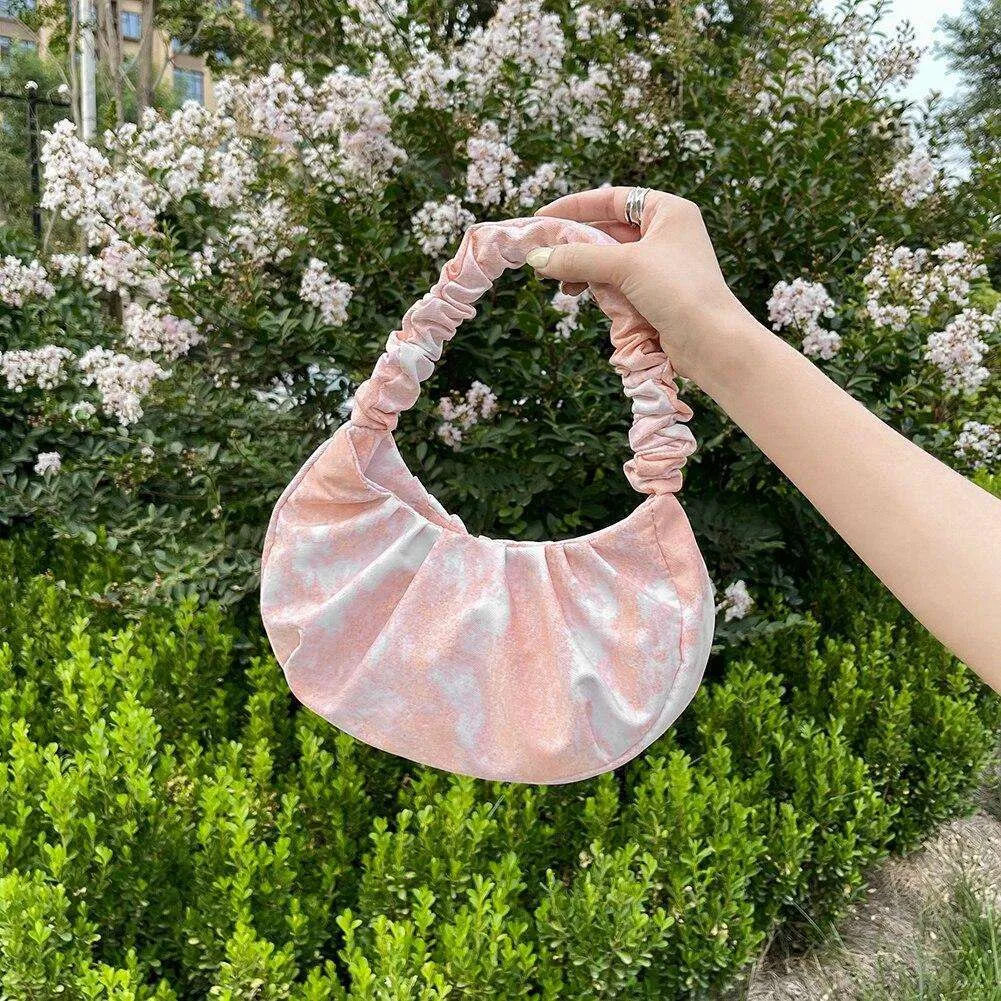 Tie Dye Print Canvas Shoulder Bag
