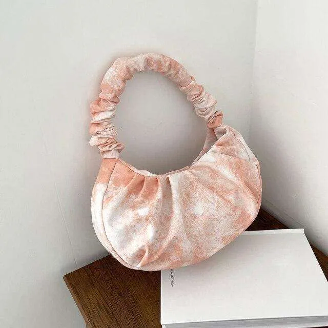 Tie Dye Print Canvas Shoulder Bag