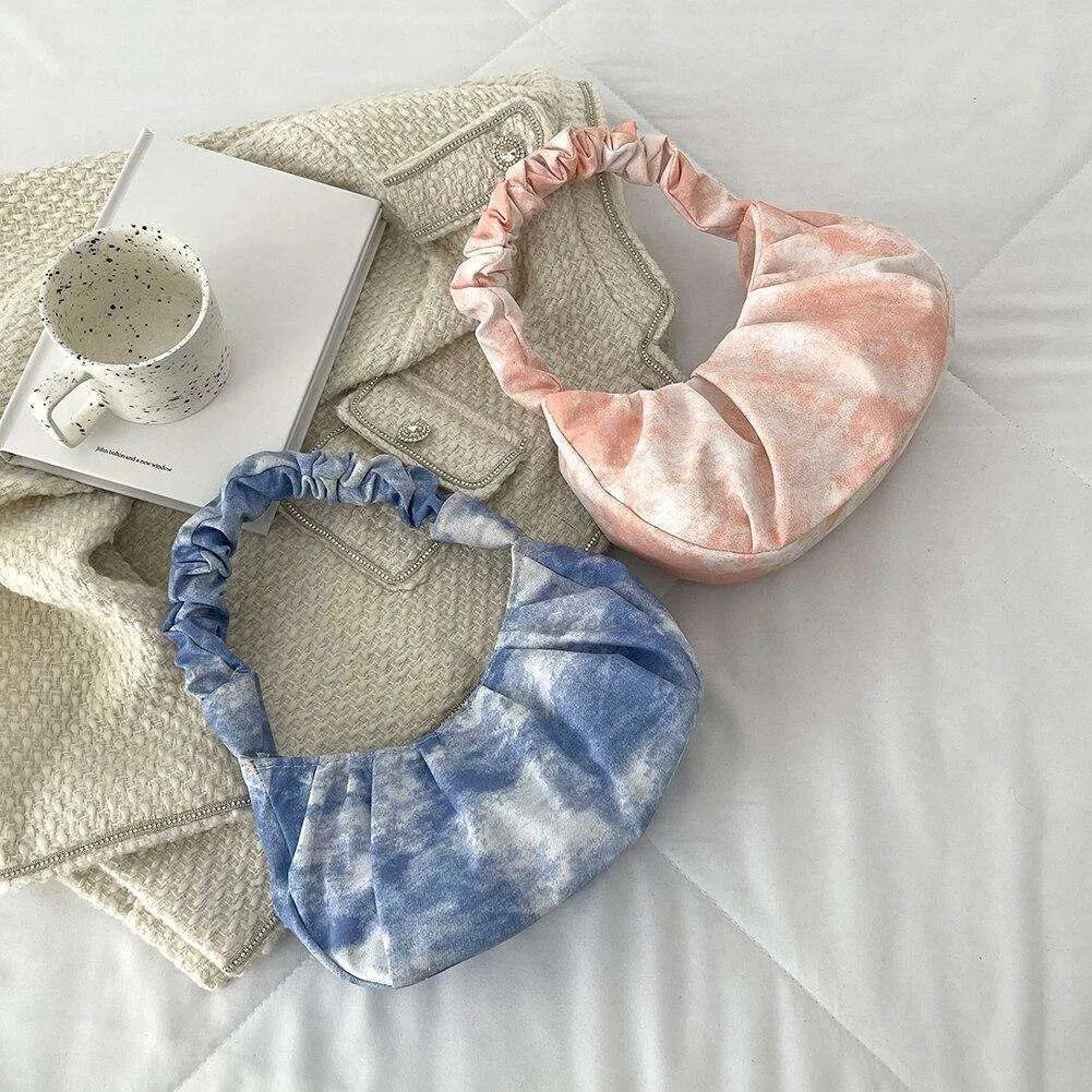 Tie Dye Print Canvas Shoulder Bag