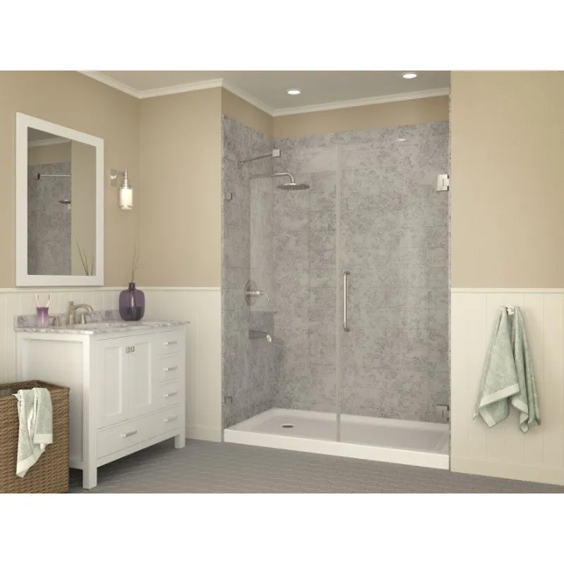 Tier 60" x 32" x 5.5" Left Drain Acrylic Shower Base in Glossy White