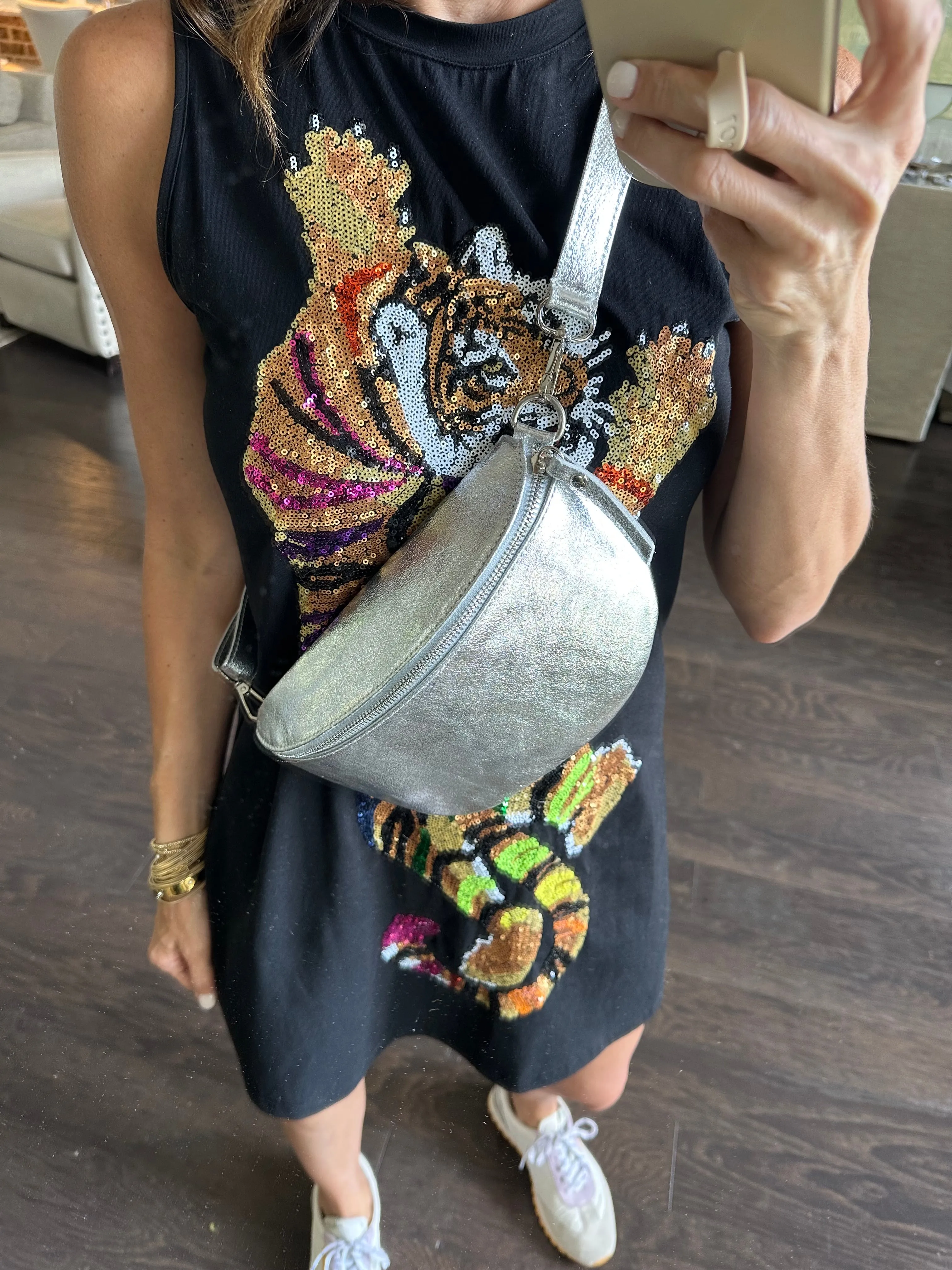 Trista Crossbody/Fanny Bag- Silver
