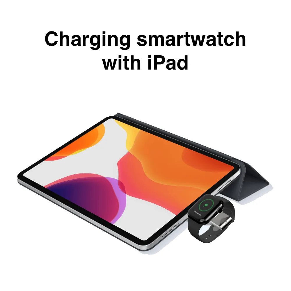 Ultra-Light Apple Watch Magnetic Wireless Charger with Dual USB Type-C Ports, Portable Charging, Fast Charging Pad Dock Station
