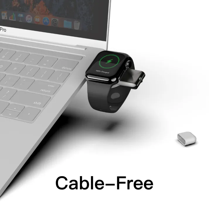 Ultra-Light Apple Watch Magnetic Wireless Charger with Dual USB Type-C Ports, Portable Charging, Fast Charging Pad Dock Station