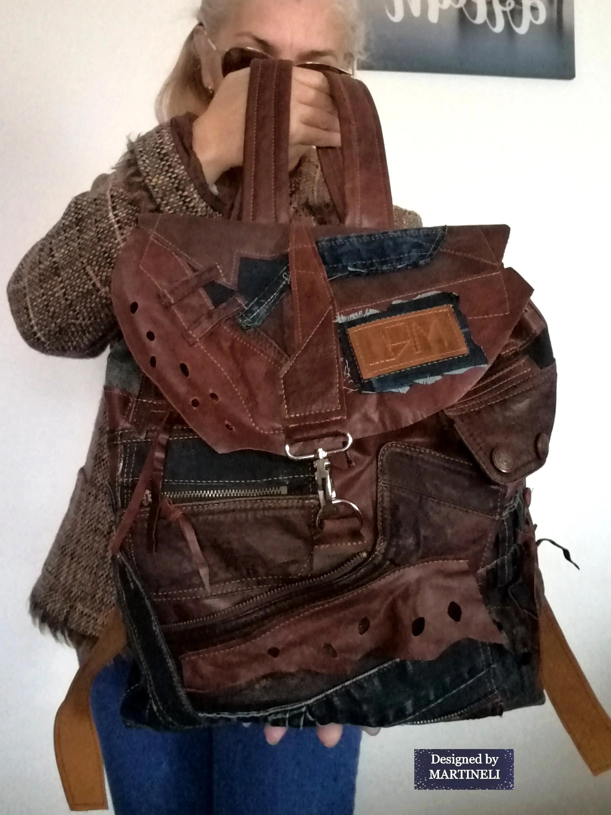Unisex Travel Rucksack Brown Leather Backpack