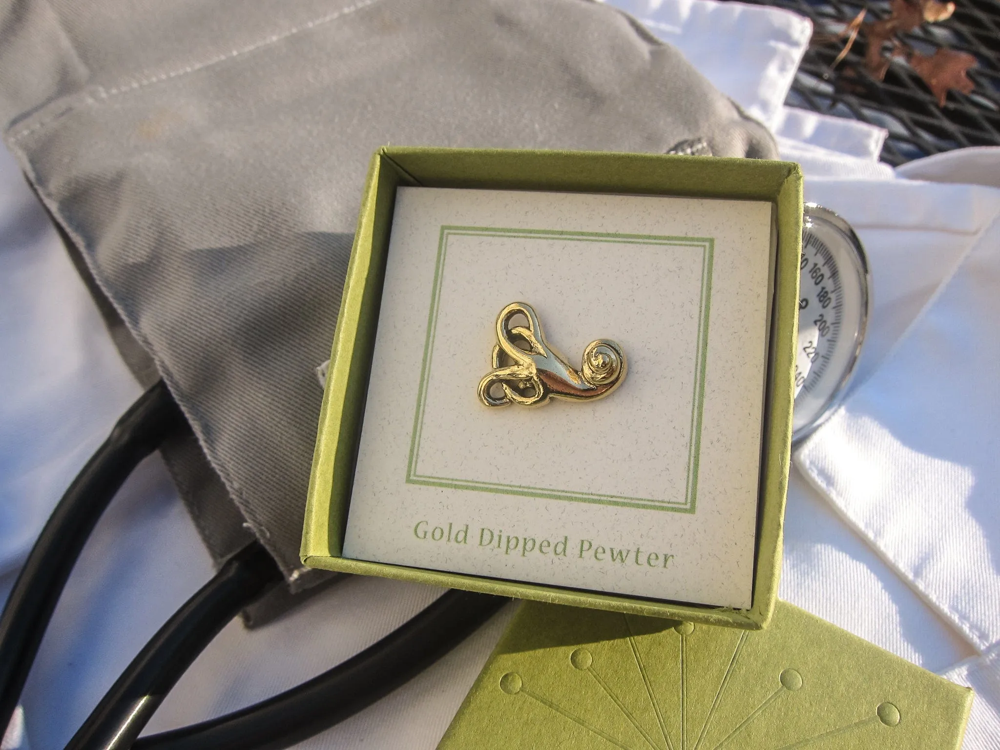 Vestibular System Gold Lapel Pin