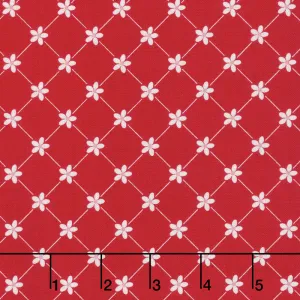 Vintage Adventure - Trellis Red Yardage