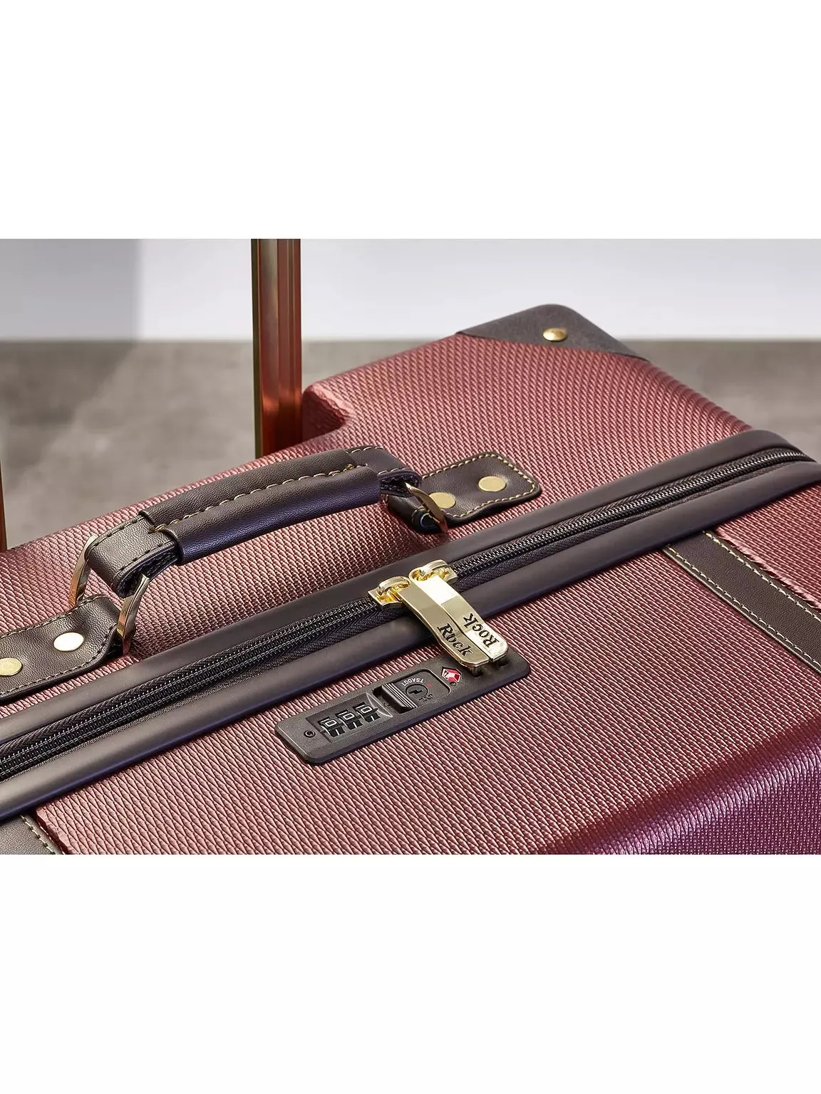 Vintage Large Suitcase - Burgundy