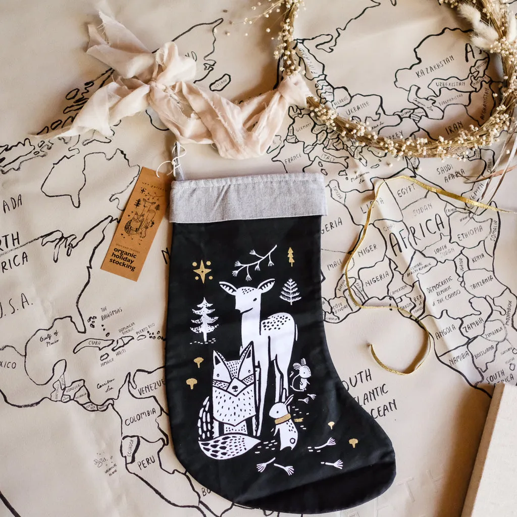 Wee Gallery Organic Christmas Stocking - Deer and Friends