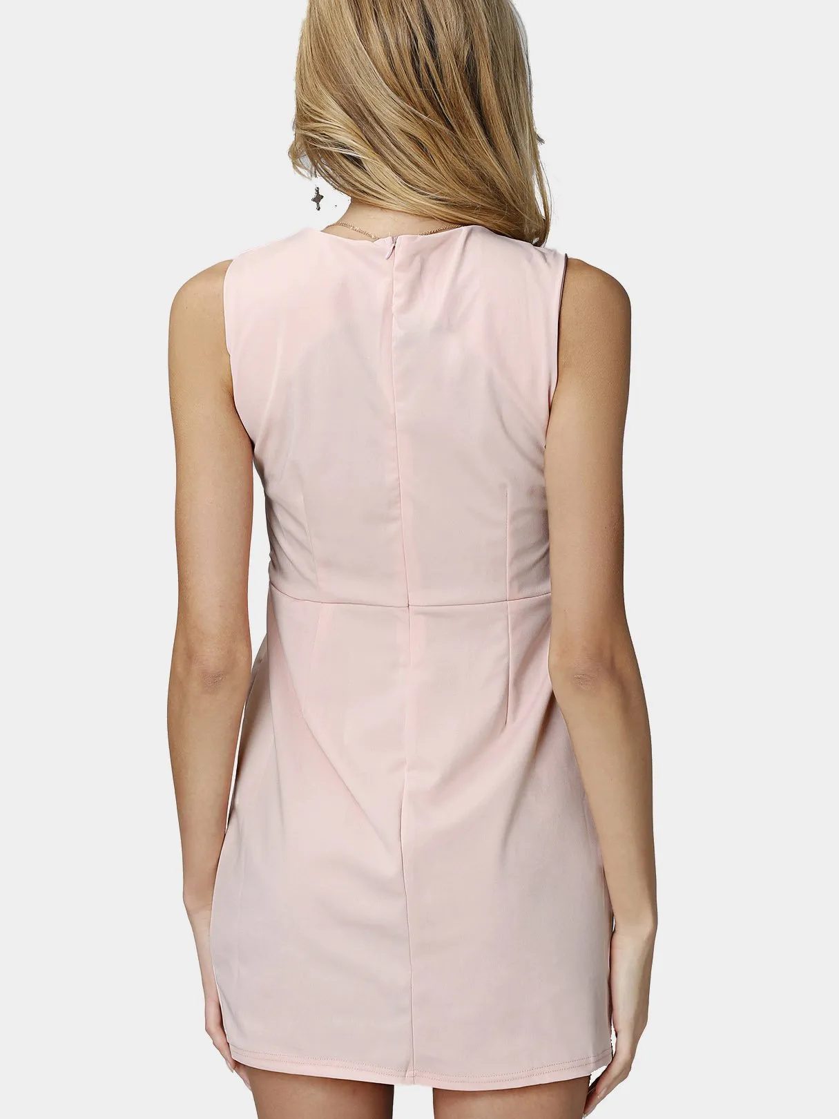 Wholesale Pink Sleeveless Cut Out Mini Dresses