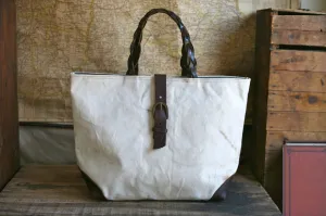 WWII era Canvas & Braided Leather Carryall - SOLD