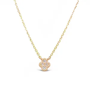 Yellow Gold Fleur Diamond Pendant