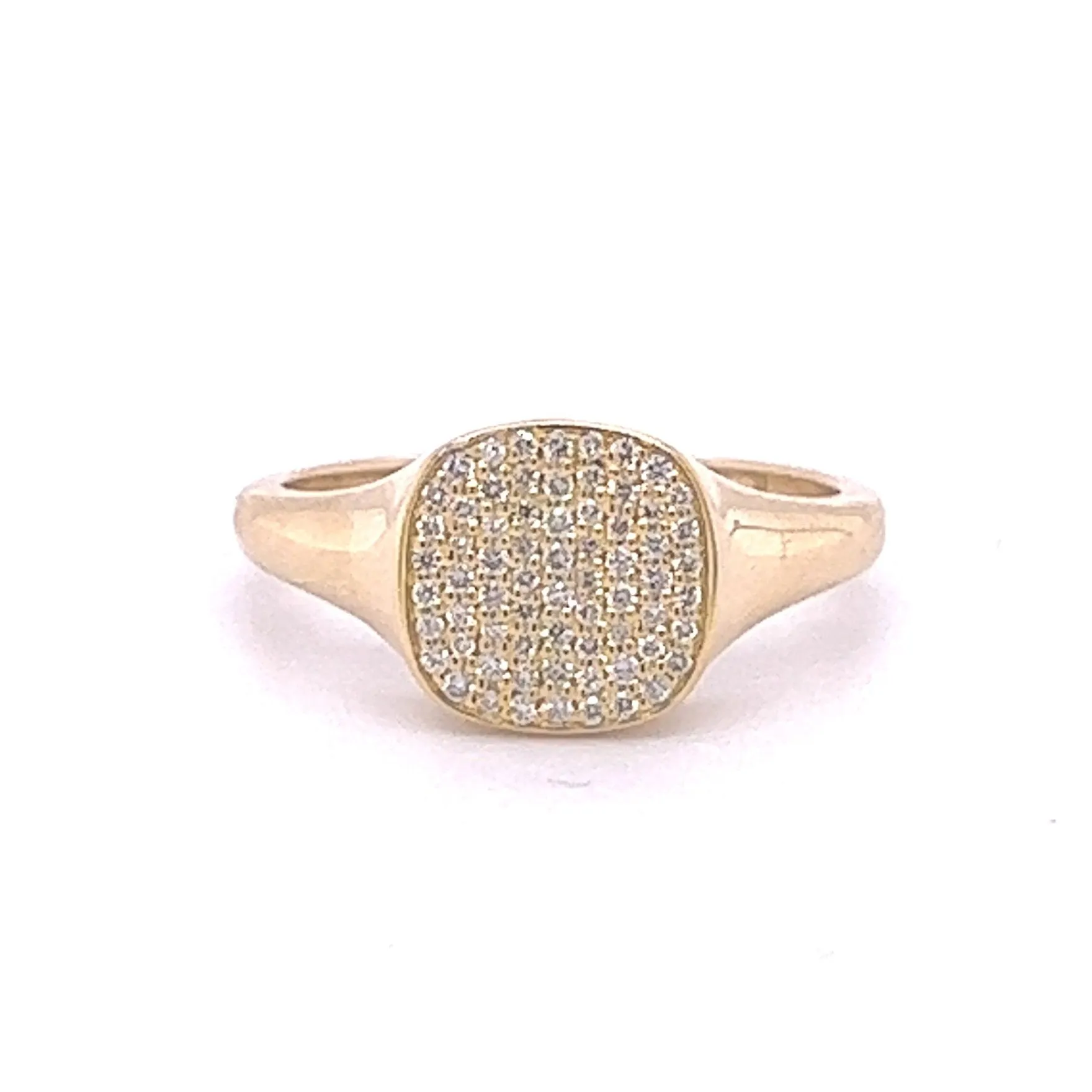 Yellow Gold Square Diamond Covered Ring