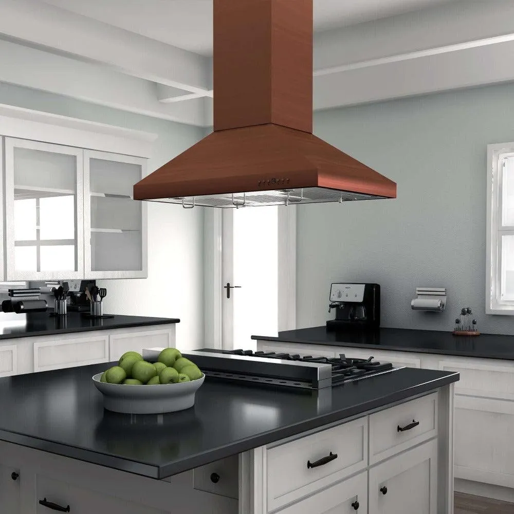 ZLINE 36 in. Designer Series Copper Island Mount Range Hood (8KL3iC-36)