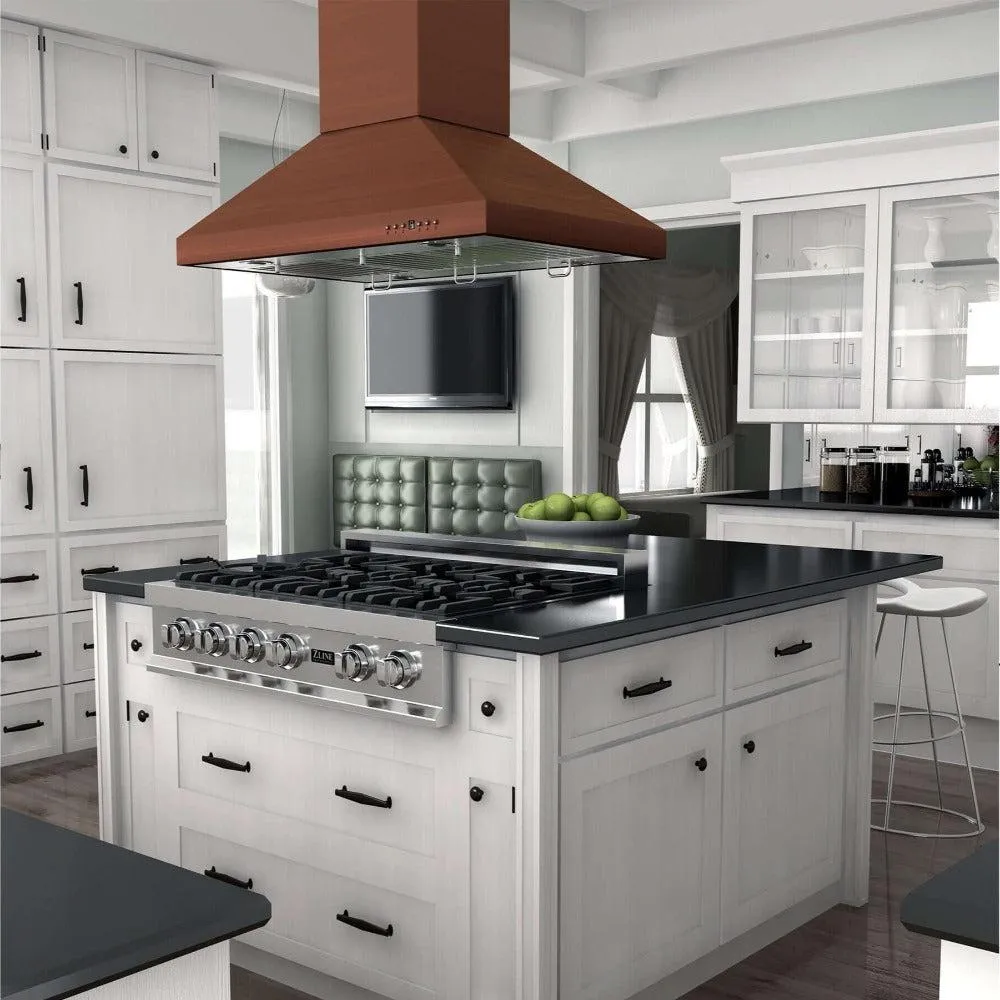 ZLINE 36 in. Designer Series Copper Island Mount Range Hood (8KL3iC-36)